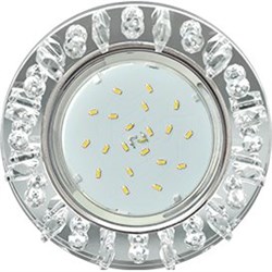 Ecola GX53 H4 5361 Glass Круг с квадратными прозрачными стразами /фон зерк./центр.часть хром 52x120 (к+) FK53RNECB - фото 3148
