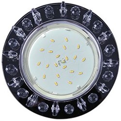 Ecola GX53 H4 5361 Glass Круг с квадратными прозрачными стразами /фон черн./центр.часть хром 52x120 (к+) FX53RNECB - фото 3149