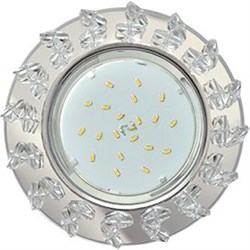 Ecola GX53 H4 5361 Glass Круг с крупными  прозр. стразами Елочка/фон зерк./центр.часть хром 54x120 (к+) FE53RNECB - фото 3151