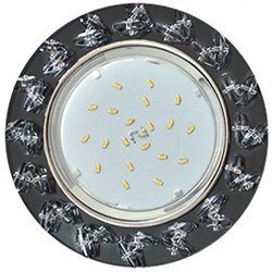Ecola GX53 H4 5361 Glass Круг с крупными  прозр. стразами Елочка/фон черн./центр.часть хром 54x120 (к+) FL53RNECB - фото 3152