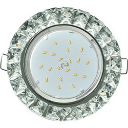 Ecola GX53 H4 5361 Glass Круг с крупными стразами Конус/фон зерк./центр.часть хром 52x120 (к+) FK53RGECB - фото 3154