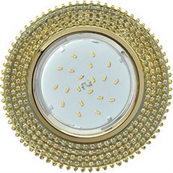 Ecola GX53 H4 5362 Glass Круг с прозр.стразами (оправа золото)/фон зерк./центр.часть золото 40x120 (к+) FG53RGECB - фото 3156