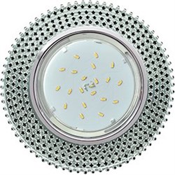 Ecola GX53 H4 5362 Glass Круг с черными стразами (оправа хром)/фон зерк./центр.часть хром 40x120 (к+) FB53RGECB - фото 3159