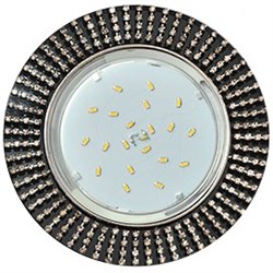 Ecola GX53 H4 5364 Glass Круг с прозр.стразами (оправа хром)/фон черн./центр.часть хром 40x120 (к+) FS53RGECB - фото 3161