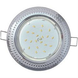 Ecola GX53 H4 9015 светильник встраив. без рефл. "Чеканка" Хром 43x115 (к+) FC61H4ECB - фото 3227