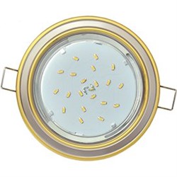 Ecola GX53 H4 9022 светильник встраив. без рефл. 2 цв. золото-жемчуг-золото 38х106 (к+) FY53H4ECB - фото 3235