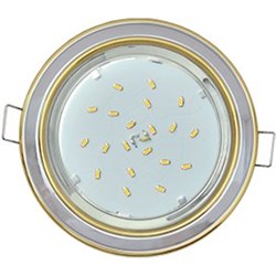 Ecola GX53 H4 9022 светильник встраив. без рефл. 2 цв. золото-хром-золото 38х106 (к+) FE53H4ECB - фото 3237