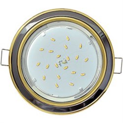 Ecola GX53 H4 9022 светильник встраив. без рефл. 2 цв. золото-черный хром-золото 38х106 (к+) FI53H4ECB - фото 3238
