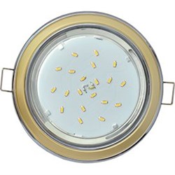 Ecola GX53 H4 9022 светильник встраив. без рефл. 2 цв. хром-золото-хром 38x106 (к+) FM53H4ECB - фото 3244