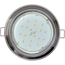 Ecola GX53 H4 9022 светильник встраив. без рефл. 2 цв. хром-черный хром-хром 38х106 (к+) FJ53H4ECB - фото 3246
