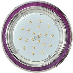 Ecola GX53 H4 DL3901 светильник встраив. без рефл.  Круг под стеклом Фиолетовый блеск / хром 106х38 (к+) FP53GRECB - фото 3256