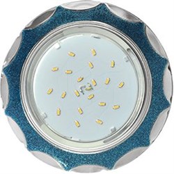 Ecola GX53 H4 DL3902 светильник встраив. без рефл.  Звезда под стеклом Голубой блеск / хром 106х38 (к+) FB53STECB - фото 3258