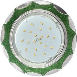 Ecola GX53 H4 DL3902 светильник встраив. без рефл.  Звезда под стеклом Изумрудный блеск / хром 106х38 (к+) FG53STECB - фото 3260