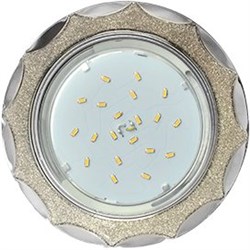 Ecola GX53 H4 DL3902 светильник встраив. без рефл.  Звезда под стеклом Серебряный блеск / хром 106х38 (к+) FS53STECB - фото 3261