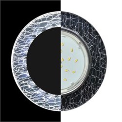 Ecola GX53 H4 LD5310 Glass Стекло Круг с подсветкой  хром - колотый лед на черном 38x126 (к+) SE53RNECH - фото 3313