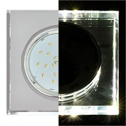 Ecola GX53 H4 LD5311 Glass Стекло Квадрат скошенный край с подсветкой  хром - хром (зеркальный) 38x120x120 (к+) SM53SNECH - фото 3323