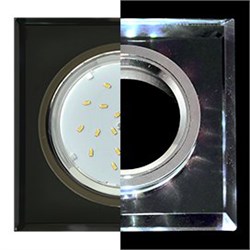 Ecola GX53 H4 LD5311 Glass Стекло Квадрат скошенный край с подсветкой  черный хром - черный 38x120x120 (к+) SN53SNECH - фото 3324