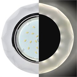 Ecola GX53 H4 LD5313 Glass Стекло Круг с вогнутыми гранями с подсветкой  хром - матовый 38x126 (к+) SL53RCECH - фото 3333