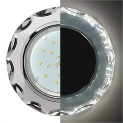 Ecola GX53 H4 LD5313 Glass Стекло Круг с вогнутыми гранями с подсветкой  хром - хром (зеркальный) 38x126 (к+) SM53RCECH - фото 3335