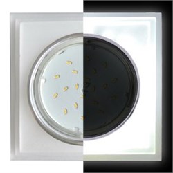 Ecola GX53 H4 LD5315 Glass Стекло Квадрат со ступеньками с подсветкой  хром - матовый 38x120x120 (к+) SL53SSECH - фото 3339