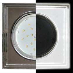 Ecola GX53 H4 LD5315 Glass Стекло Квадрат со ступеньками с подсветкой  хром - хром (зеркальный) 38x120x120 (к+) SM53SSECH - фото 3340