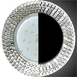 Ecola GX53 H4 LD5319 Glass Круг с  прозр.  мозаикой с подсветкой/фон зерк./центр.часть хром 40x123 (к+) SC53RMECB - фото 3344
