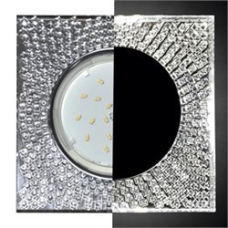 Ecola GX53 H4 LD5320 Glass Квадрат с  прозр.  мозаикой с подсветкой/фон зерк./центр.часть хром 40x123x123 (к+) SC53SGECB - фото 3346