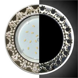 Ecola GX53 H4 LD5360 Glass Круг с  прозр. стразами Корона с подсветкой (оправа хром)/фон зерк../центр.часть хром 52x120 (к+) SW53RNECB - фото 3347