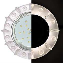 Ecola GX53 H4 LD5361 Glass Круг с квадр. матовыми стразами с подсветкой/фон матовый/центр.часть хром 52x120 (к+) SN53RNEFB - фото 3349