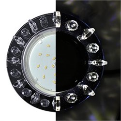 Ecola GX53 H4 LD5361 Glass Круг с квадр. прозр. стразами с подсветкой/фон черн./центр.часть хром 52x120 (к+) SX53RNEFB - фото 3351