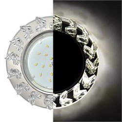 Ecola GX53 H4 LD5361 Glass Круг с крупными  прозр. стразами Елочка с подсветкой/фон зерк./центр.часть хром 54x120 (к+) SE53RNEFB - фото 3353