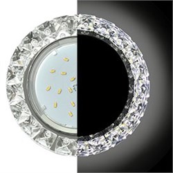 Ecola GX53 H4 LD5361 Glass Круг с крупными стразами Конус с подсветкой/фон зерк./центр.часть хром 52x120 (к+)) SK53RGEFB - фото 3356