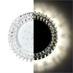 Ecola GX53 H4 LD5361 Glass Круг с прозр. стразами Гребенка с подсветкой/фон зерк./центр.часть хром 52x120 (к+) SK53RCEFB - фото 3359
