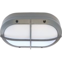 Ecola GX53 LED B4148S светильник накладной IP65 матовый Овал с решеткой алюмин. 2*GX53 Серый 215x135x65 FS53LSECS - фото 3460