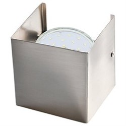 Ecola GX53-N51 светильник настенный бра прямоугольный сатин-хром 1* GX53 100х100х90 (1 из цв. уп. по 2) FSN51FECB - фото 3481