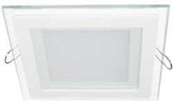 Ecola LED downlight встраив.2042 Квадратный даунлайт со стеклом и подсветкой с драйвером  9W 220V 2700K 120x120x35 DJRW90ELC - фото 3662