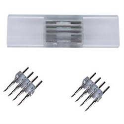 Ecola LED strip 220V connector комплект для упрощенного соединения лента-лента 4-х конт для ленты IP68 RGB 14x7 SCNM14ESB - фото 3786