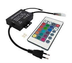 Ecola LED strip 220V RGB IR controller (IP20) 1500W 6,6A для ленты 220V 14x7 IP68 с инфракрасным пультом CR145KESB - фото 3803