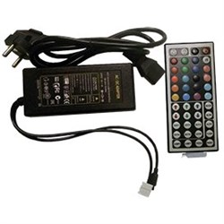 Ecola LED strip RGB IR controller моноблок с блоком питания  72W 12V 6A с большим инфракрасным пультом управления CRN072ESB - фото 4134