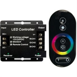 Ecola LED strip RGB RF controller 18A 216W 12V (432W 24V) с кольцевым сенсорным черным радиопультом RFC18AESB - фото 4141