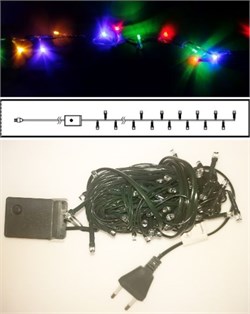 Ecola LED гирлянда 220V IP20 Нить 10м 160Led  RGBW, 8 режимов, зеленый провод с вилкой N2GM10ELC - фото 4201