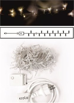 Ecola LED гирлянда 220V IP44 Нить 15м 200Led 4000K, 8 режимов, прозр.провод с вилкой N4YV15ELC - фото 4209