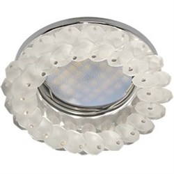 Ecola MR16 CD4141 GU5.3 Светильник встр. круглый с хрусталиками Матовый/Хром 50x90 (кd74) FN1618EFY - фото 4402