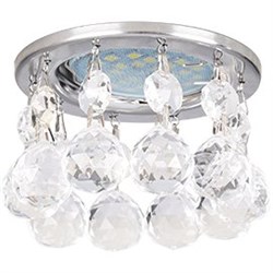 Ecola MR16 CR1002 GU5.3 Glass Стекло Круг с большими хруст. на прямом подвесе Прозрачный / Хром 84x90 FB16RVECB - фото 4415