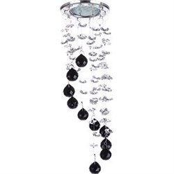 Ecola MR16 CR1010 GU5.3 Glass Стекло Круг "Хрустальная нить" Прозрачный и Черный / Хром 84x290 FX16RVECB - фото 4434