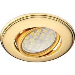 Ecola MR16 DH03 GU5.3 Светильник встр. поворотный выпуклый (скрытый крепеж лампы) Золото 25x88 (кd74) FG1601EFS - фото 4440