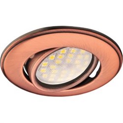 Ecola MR16 DH03 GU5.3 Светильник встр. поворотный выпуклый (скрытый крепеж лампы) Медь 25x88 (kd74) FP1601EFS - фото 4441