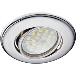 Ecola MR16 DH03 GU5.3 Светильник встр. поворотный выпуклый (скрытый крепеж лампы) Хром 25x88 (кd74) FC1601EFS - фото 4443