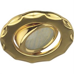 Ecola MR16 DH07 GU5.3 Светильник встр. поворотный Звезда (скрытый крепеж лампы)  Золото 25x88 (кd74) FI1602EFS - фото 4447