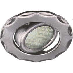 Ecola MR16 DH07 GU5.3 Светильник встр. поворотный Звезда (скрытый крепеж лампы)  Сатин-Хром 25x88 (Kd74) FF1602EFS - фото 4449